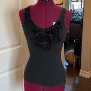 David By David Kahn Brand Black Decorative Tank Top